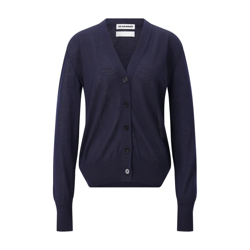Jil Sander Cardigan Strickjacke aus Kaschmir Dunkelblau