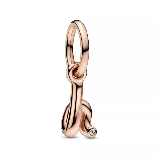 Pandora Letter h 14k rose gold-plated dangle with clear cubic zirconia Ciondolo