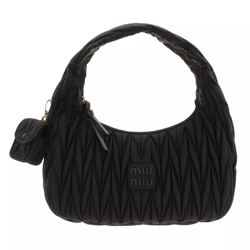 Miu Miu Matelasse Re-Nylon Shoulder Bag Black Hobo Bag