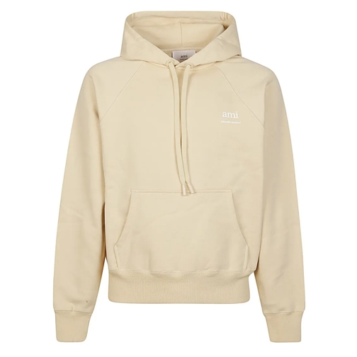 AMI Paris Hoodie Sweatshirt With Logo Neutrals