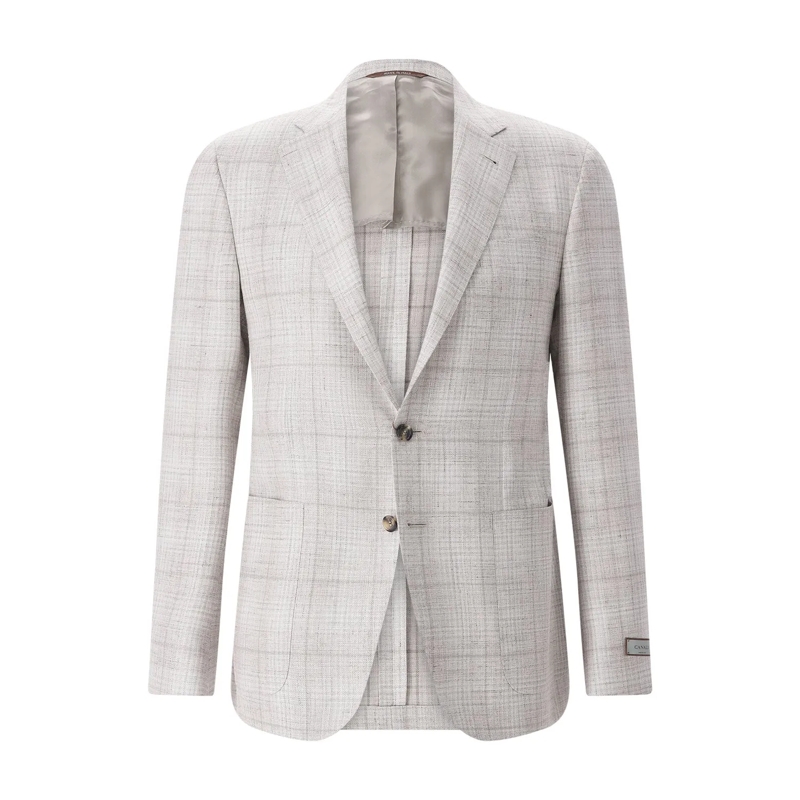 Canali Anzugjacke Kariertes Sakko Kei grau