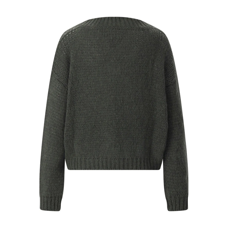 Roberto Collina Pullover Pullover aus Alpakawolle grün(Image 5)