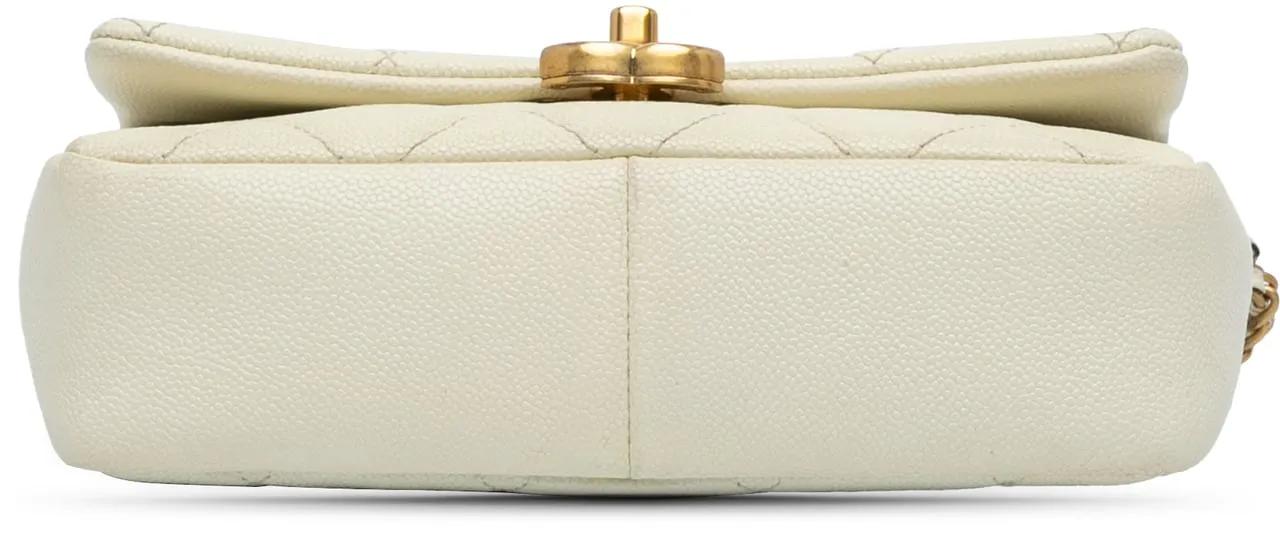 Thumbnail - Chanel Hobo Bags - 2021-2023 Small Quilted Caviar Chain Melody Flap - Gr. unisize - in Weiß - für Damen