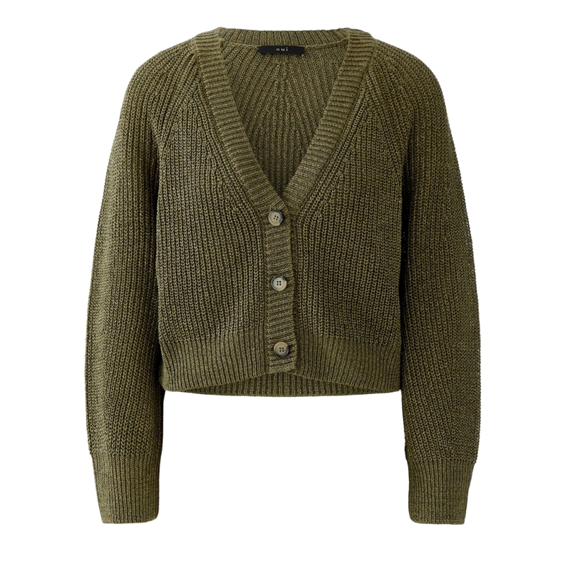 Oui Strickjacke Strickjacke oliv