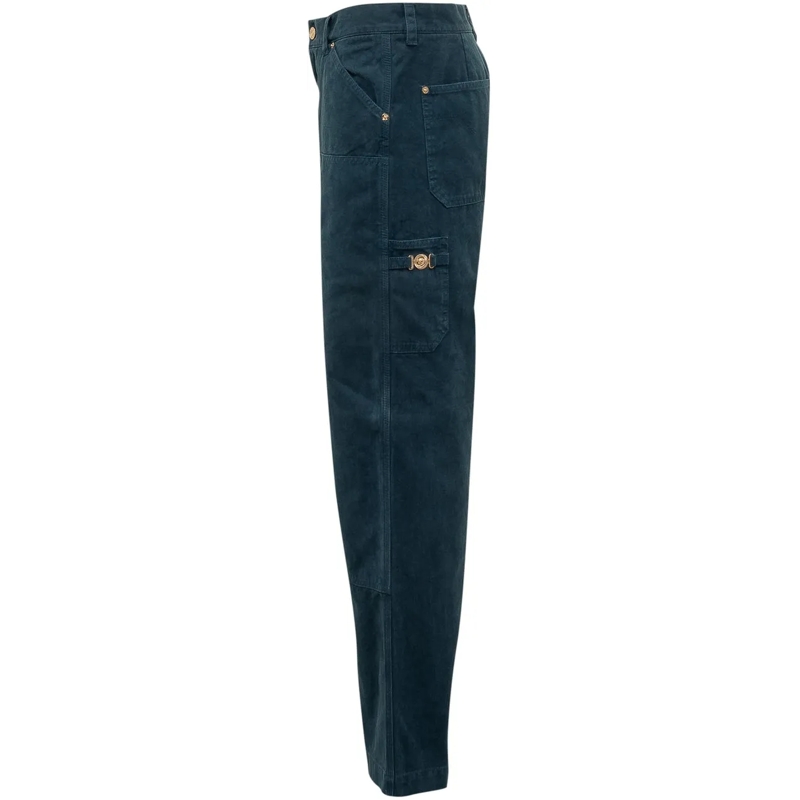 Versace Boyfriend-Jeans Pant Denim a Gamba Ampia con Tasche dunkelblau(Image 3)