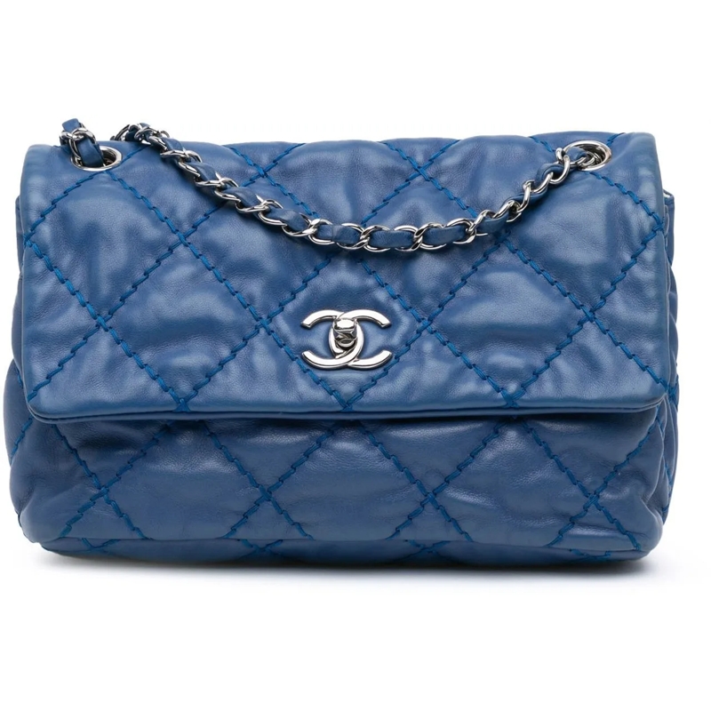 Chanel Sac à bandoulière Small Calfskin Love Me Tender Flap blau