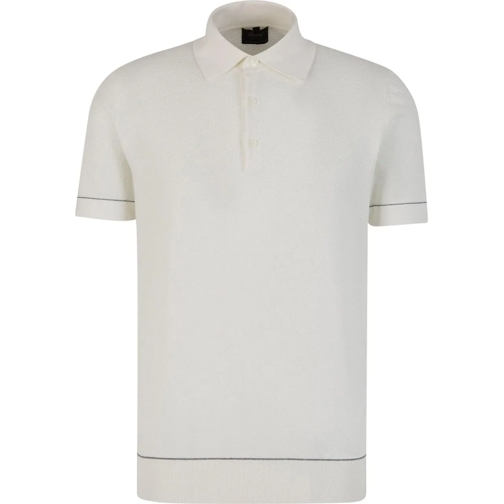 Brioni T-shirts Sea Island Pique Polo weiß