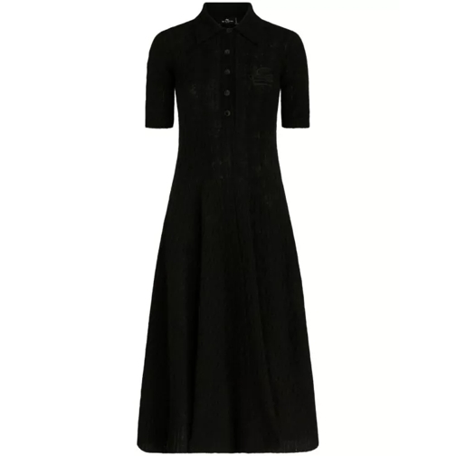 Etro Black Short-Sleeved Midi Dress Black Robes midi