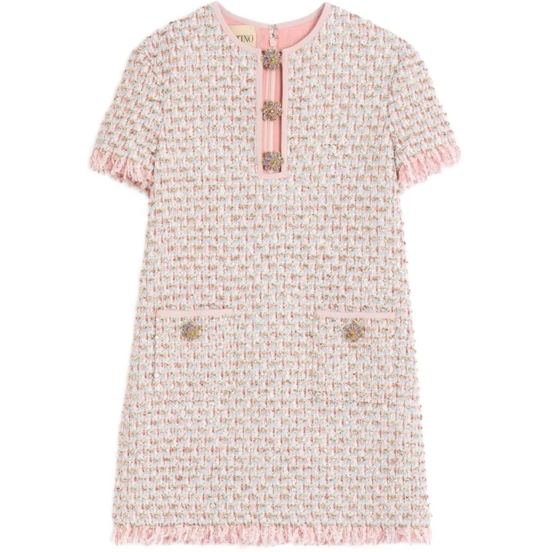 Valentino Garavani Minikleid Multicolored Textured Dress With Fringe Multicolor