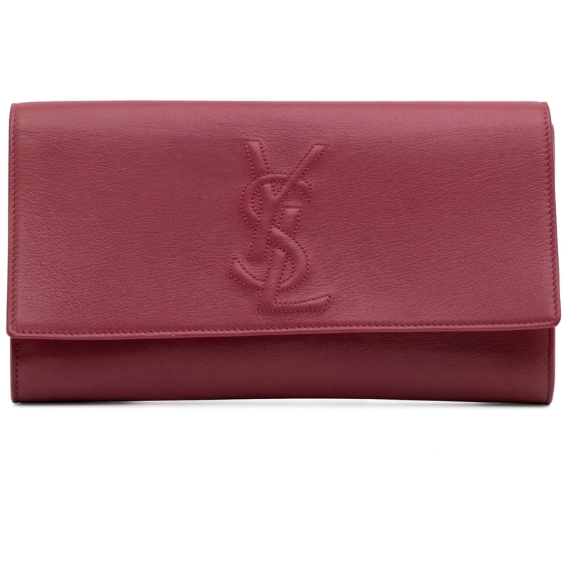 Saint Laurent Clutch Large Leather Belle de Jour Clutch rose