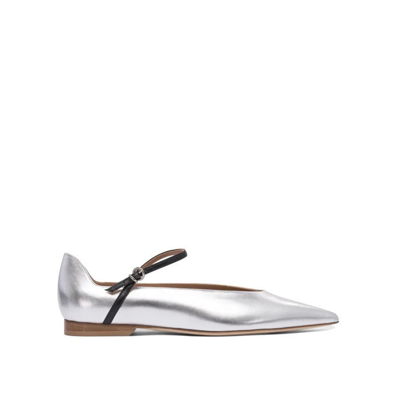 LELLA BALDI Balletschoenen Pointed Toe Ballerinas With Ankle Strap Silver