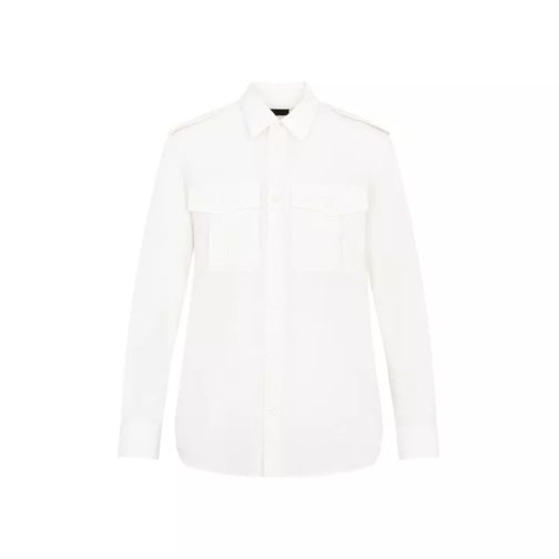 NILI LOTAN Ivy Ivory Jeanette Silk Shirt White 