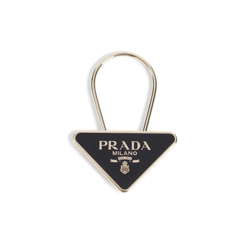 Prada Gold And Black Steel Keyring Black 