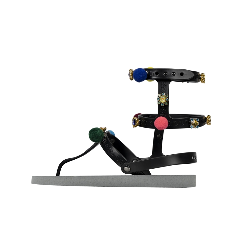 UZURII Flip Flops Zehentrenner Mondriaan Colorful Black silber