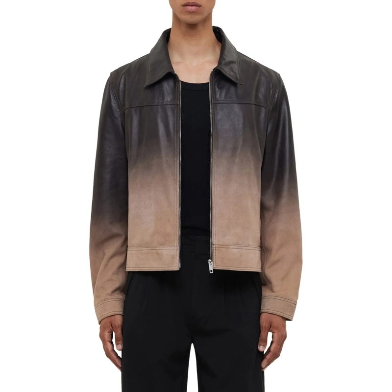 Flâneur Daunenjacke Leather Moto Jacket | Faded Brown braun
