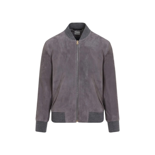 Paul Smith Bomberjacken Regular Fit Suede Bomber Jacket Grey