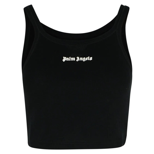 Palm Angels Black Cotton Top Black Blusen