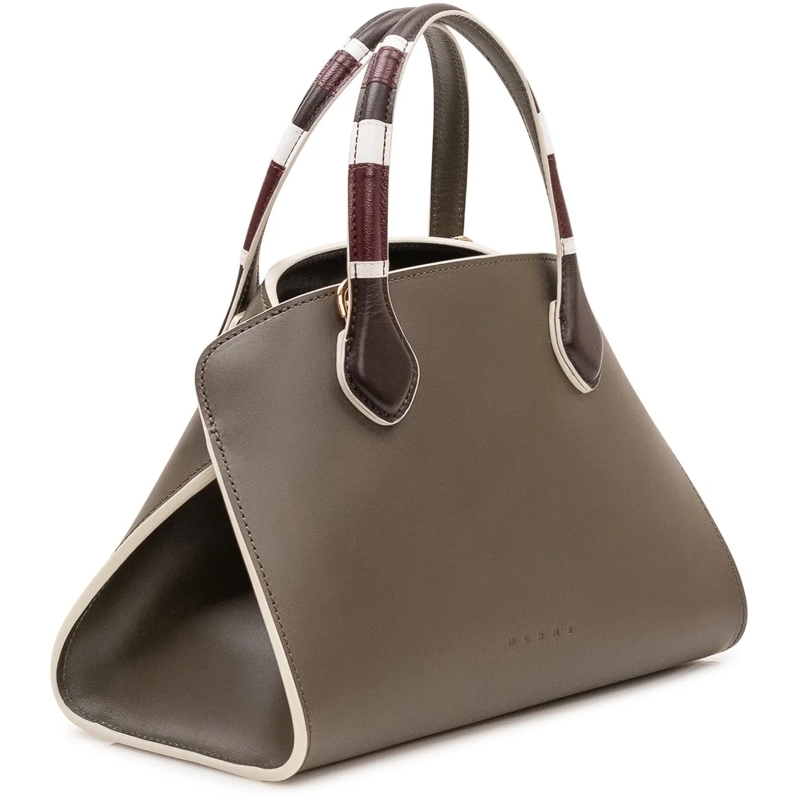 Marni Tote Borsa Overlap Piccola con Tracolla taupe(Image 3)