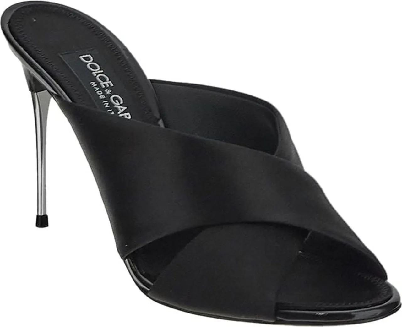 Thumbnail - Dolce&Gabbana Slipper & Pantoletten - Keira Satin Sandals - Gr. 38,5 (EU) - in Schwarz - für Damen