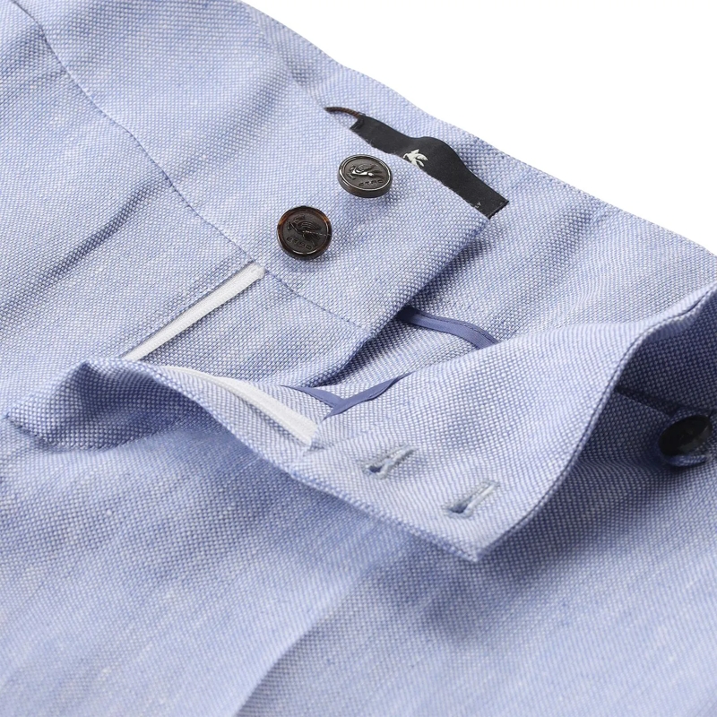 Etro Freizeithose Hose aus Leinen blau(Image 3)