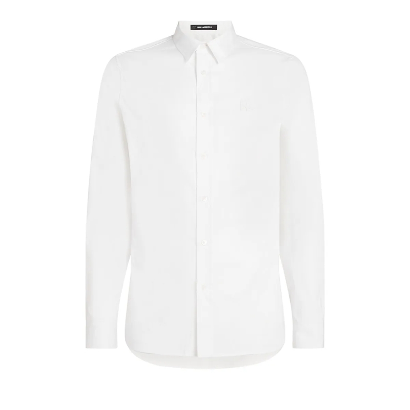 Karl Lagerfeld Hemd Monogram-Hemd weiss