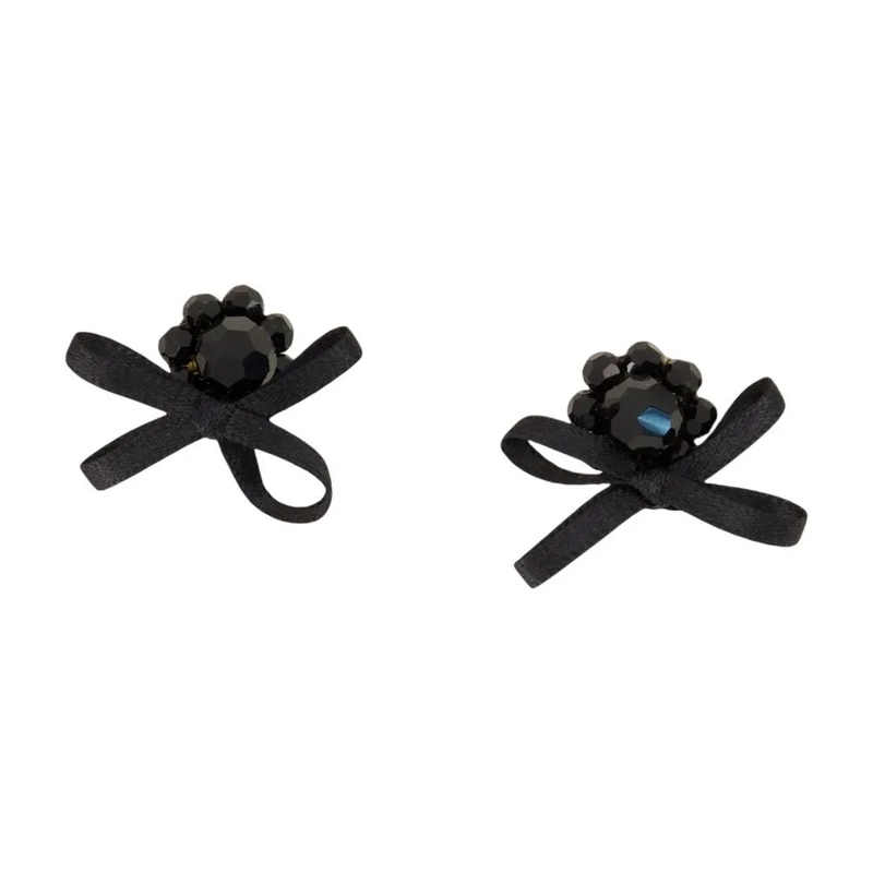 Simone Rocha Oorknopjes Petite Daisy Earrings - Crystal - Black Black