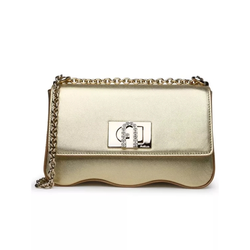 Furla 1927' Gold Calf Leather Bag Gold Schoudertas