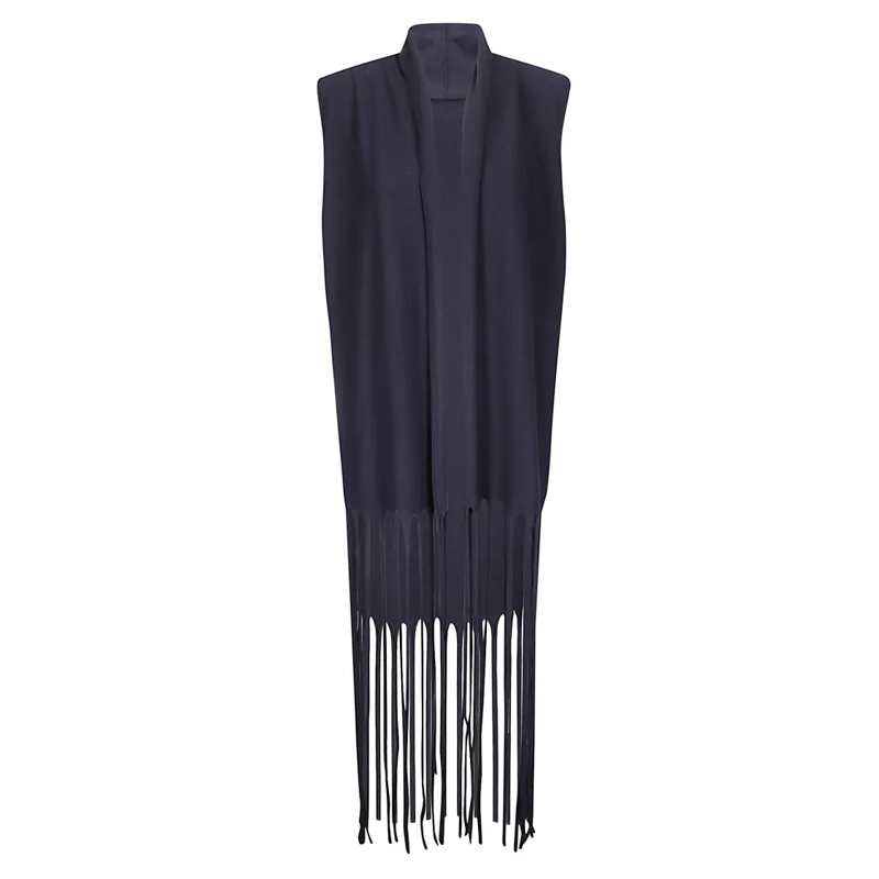 ARCHIVIO B Overgangsjas Sleeveless Merino Wool Vest With Clean Silhouette Blue