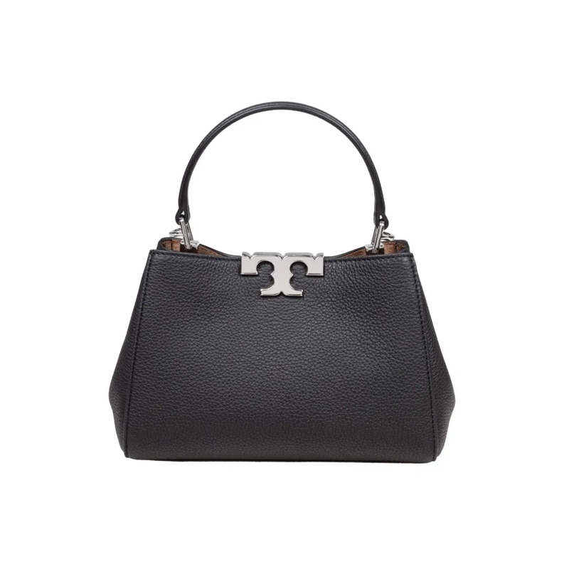 Tory Burch Sac à bandoulière Eleanor Mini Satchel In Hammered Leather Black Black