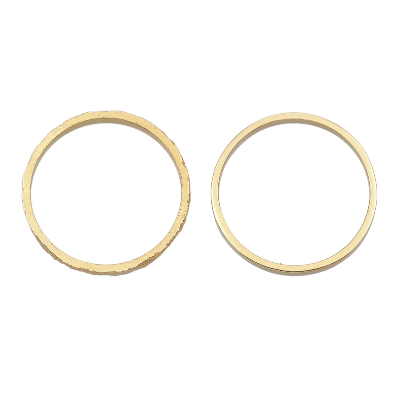 Elli Ring Ring 2er Set Bandring Basic Gehämmert 375er Gelbgo gold(Image 3)
