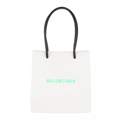 Balenciaga Sharp Clutch With Pocket On Chain Leather White/Light Green Tote