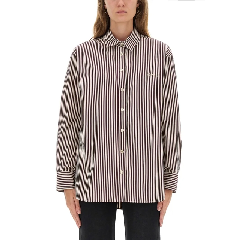 Isabel Marant Chemise Vertical Stripe Long-Sleeved Shirt With Classic Co Multicolor