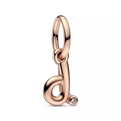 Pandora Letter d 14k rose gold-plated dangle with clear cubic zirconia Hanger