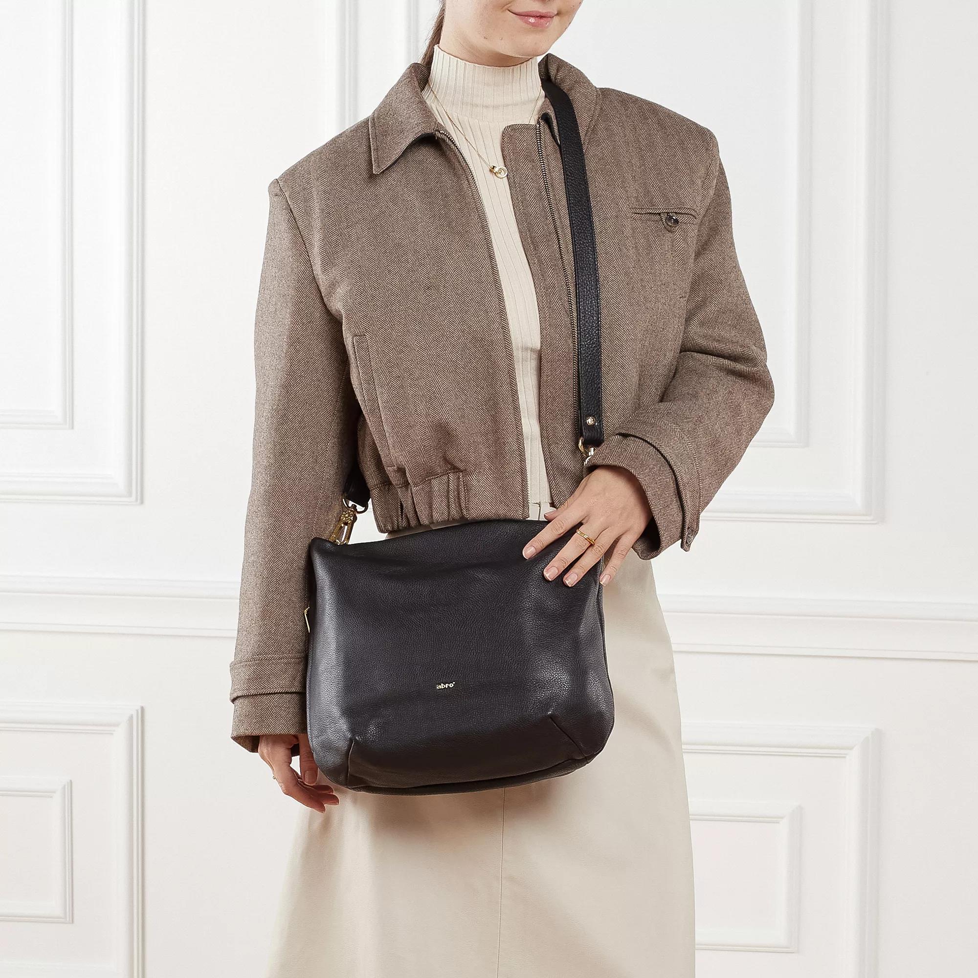 Abro Lou Zwart Goud Leren Tas Black Dames