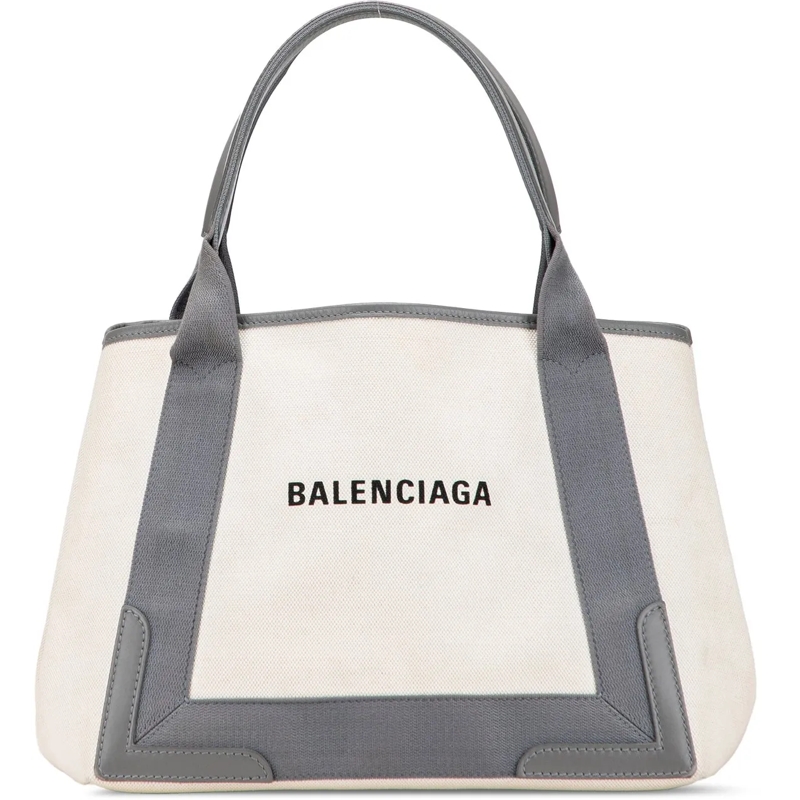 Balenciaga Shopper Canvas Navy Cabas Tote S weiß