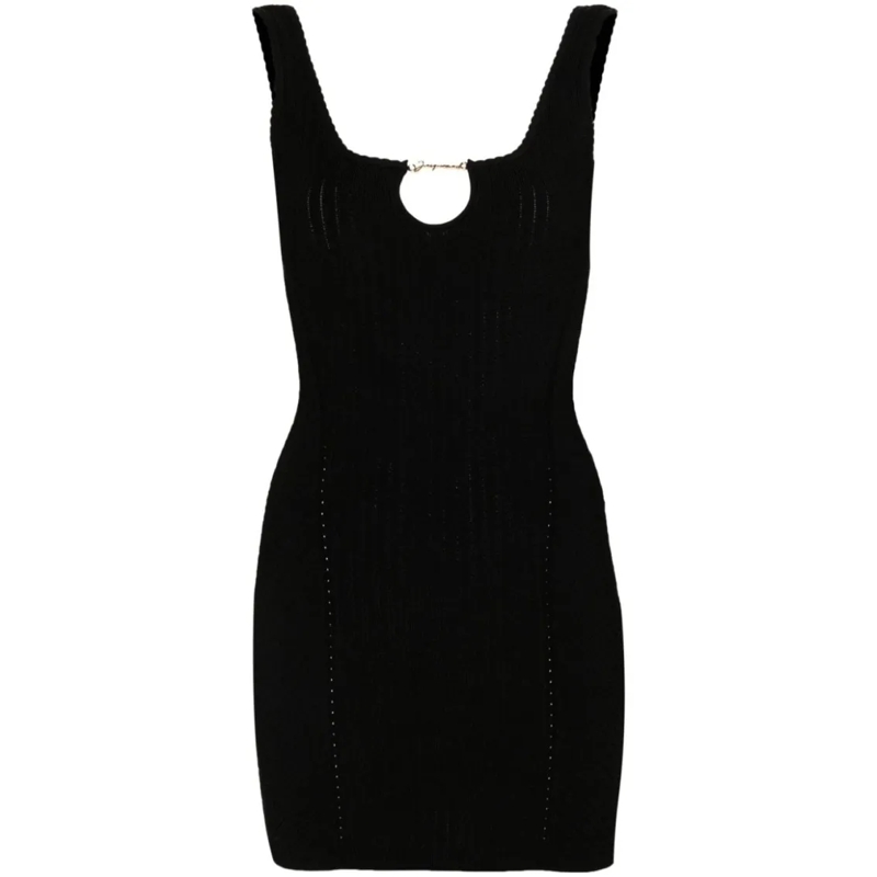 Jacquemus Mini-jurk Ribbed Black Mini Dress Black