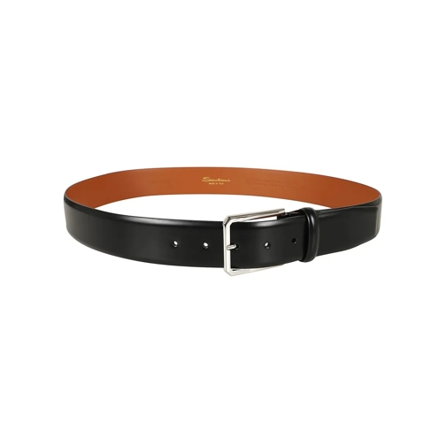 Santoni Gürtel Adjustable Leather Belt Black