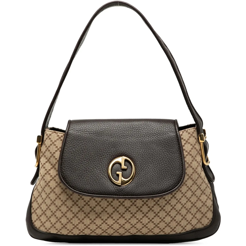 Gucci Schultertasche Diamante Canvas 1973 Shoulder Bag braun