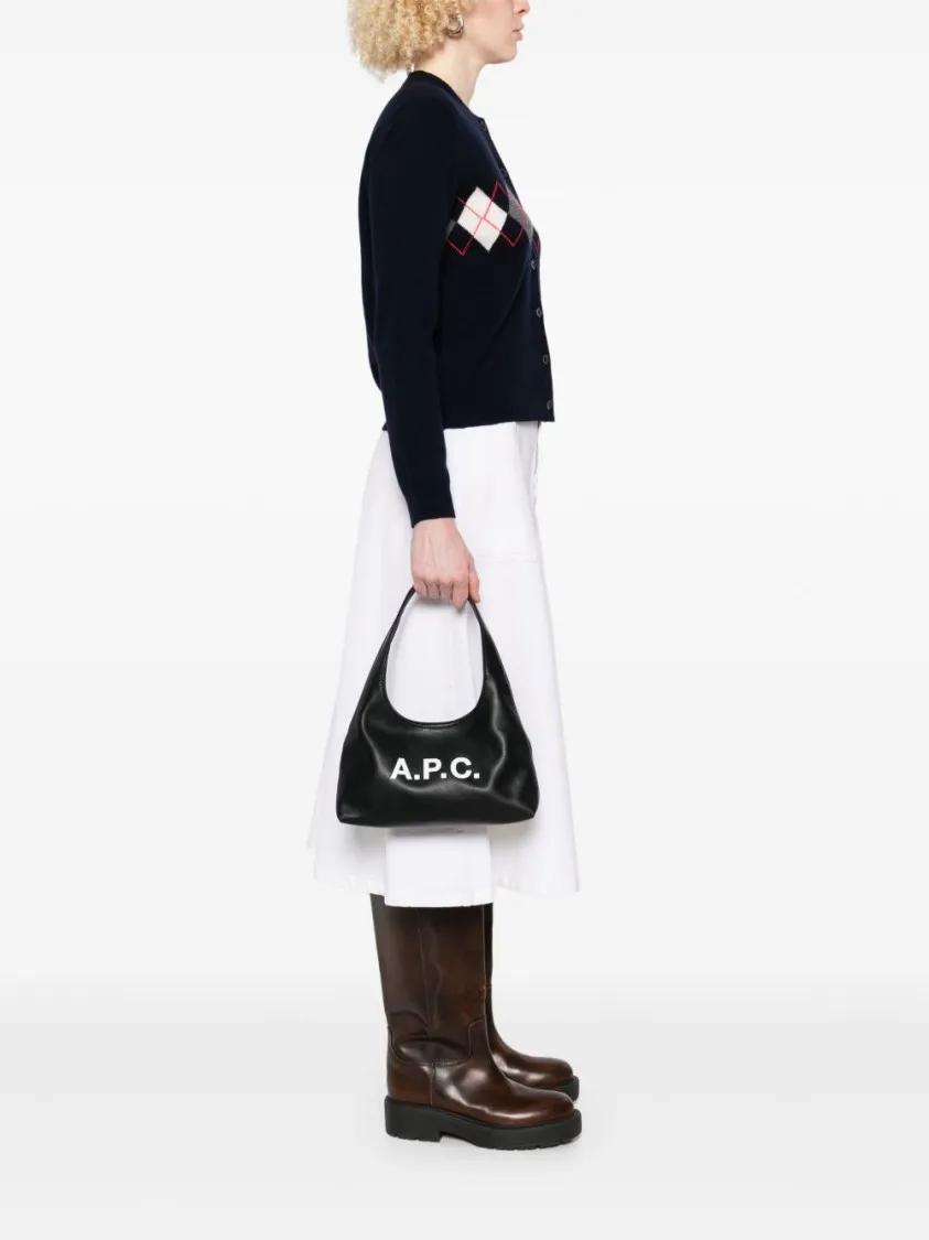 A.P.C. Hobo bags Black Bag With Magnetic Fastening in zwart