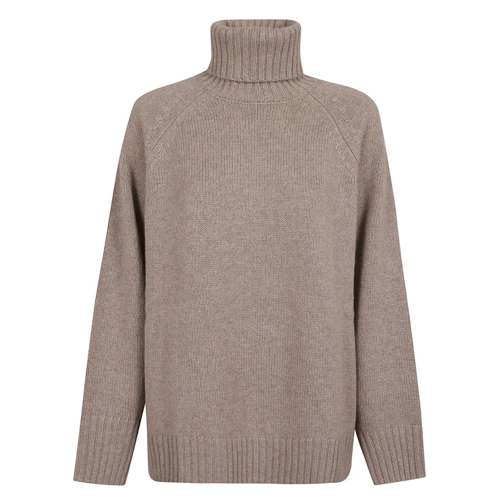 P.A.R.O.S.H. Rollkragenpullover Luxurious Pure Cashmere Turtleneck With High Colla Brown