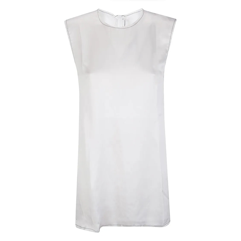 Niccolò Pasqualetti Chemisier Classic Tunic With Relaxed Fit And Round Neckline White