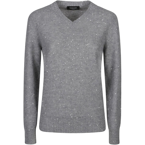 Fabiana Filippi Sweatshirts V-neck Sweater Grey grau