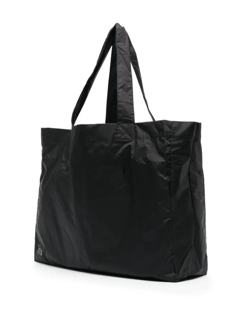 Rick Owens Shoppers & Totes Black Nylon Tote Bag With Iconic Logo in zwart