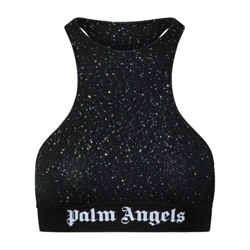Palm Angels Soire Top In Black Viscose Blend Black 