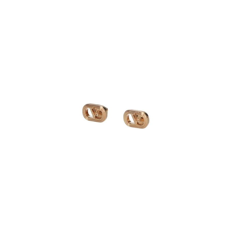 Valentino Garavani Oorknopjes Gold-Tone Brass Oval Stud Earrings Gold