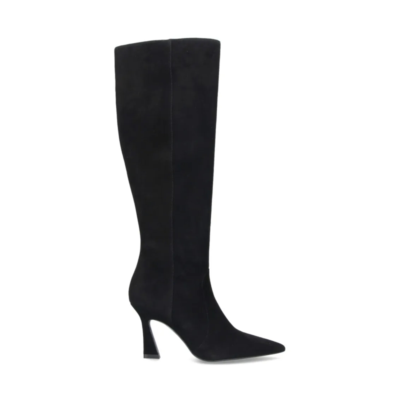 Stuart Weitzman Bottes Knee-High Boots With Pointed Toe And Curved Heel Black