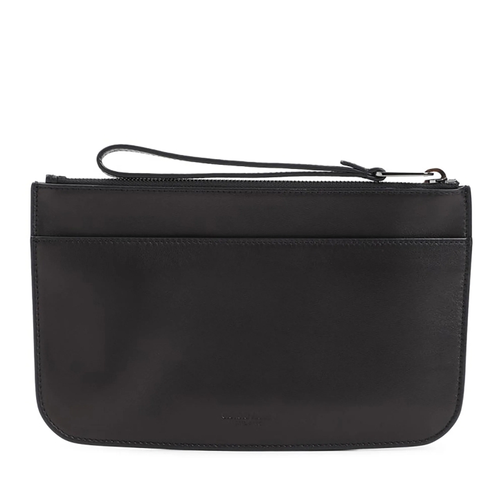 Giorgio Armani Black Lamb Leather Pouch Black Pochette