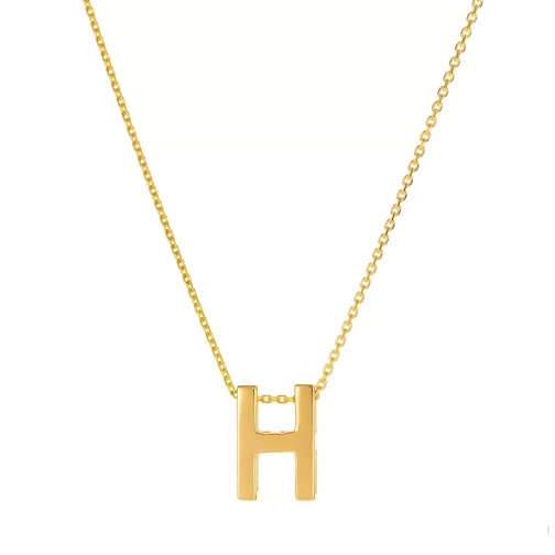 BELORO Necklace Letter H Yellow Gold Collana media