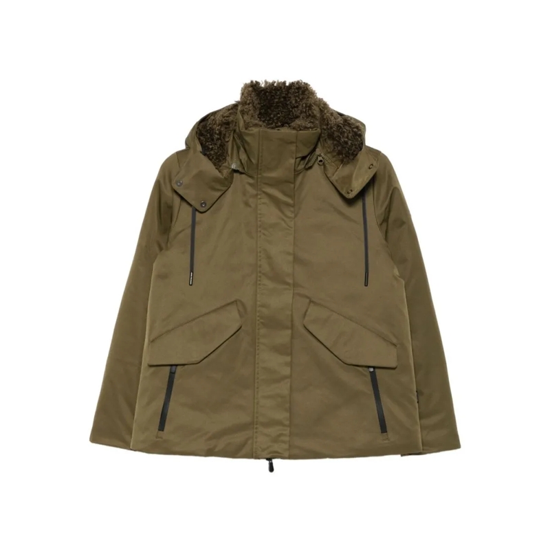 Save the Duck  Eco-Friendly Green Jacket With Plush Lining Brown