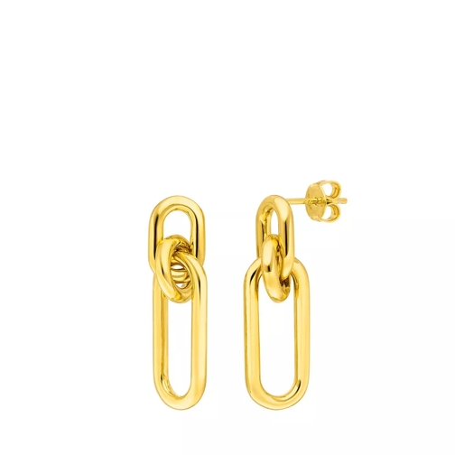Leaf Earrings Carabiner Yellow Gold Ohrhänger